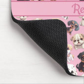 Niedlicher Welpenhund rosa Mousepad (Ecke)