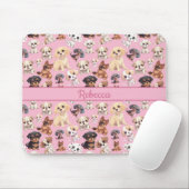 Niedlicher Welpenhund rosa Mousepad (Mit Mouse)