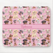 Niedlicher Welpenhund rosa Mousepad (Vorne)