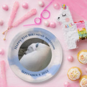 Niedlicher Welpenhund Schlafen Blue Sky 5. Geburts Pappteller (Party)