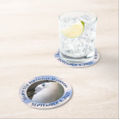 Niedlicher Welpenhund Schlafen Blue Sky 5. Geburts Runder Pappuntersetzer (Vor Ort)