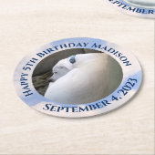 Niedlicher Welpenhund Schlafen Blue Sky 5. Geburts Runder Pappuntersetzer (Angewinkelt)