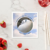 Niedlicher Welpenhund Schlafen Blue Sky 5. Geburts Serviette (Beispiel)