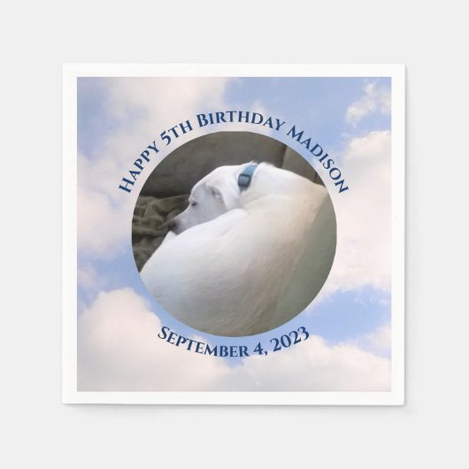 Niedlicher Welpenhund Schlafen Blue Sky 5. Geburts Serviette (Vorderseite)