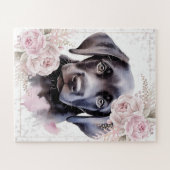 Niedlicher Welpenhund Schwarzer Labrador Retriever Puzzle (Horizontal)
