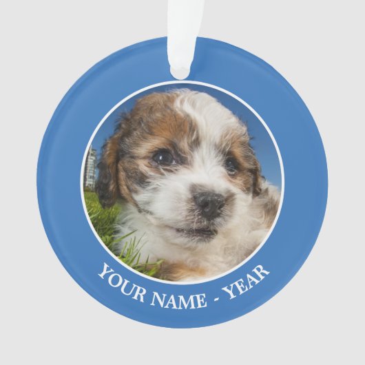 Niedlicher Welpenhund (Shitzu) Ornament (Vorderseite)