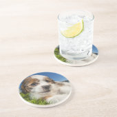 Niedlicher Welpenhund (Shitzu) Untersetzer (Seite)