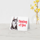 Niedlicher Welpenhund sibirischer Husky Karte (Gelbe Blume)