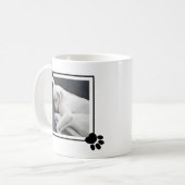Niedlicher Welpenhund Single 1 Foto Name und Meldu Kaffeetasse (Vorderseite Links)
