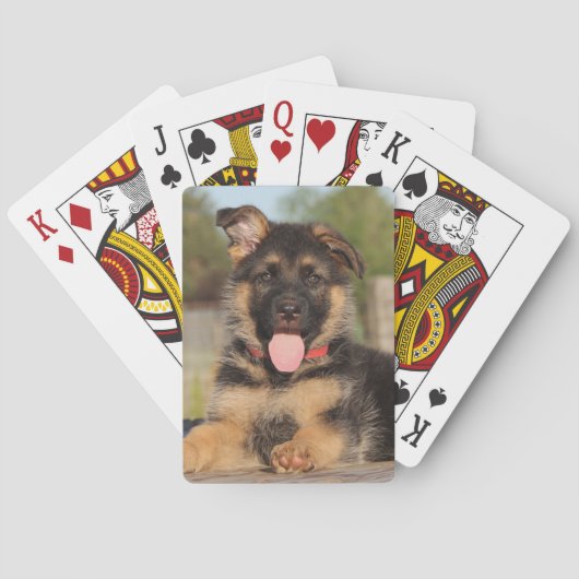 Niedlicher Welpenhund Spielkarten (Rückseite)