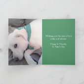 Niedlicher Welpenhund St. Patrick's Day Green Karte (Innenseite)
