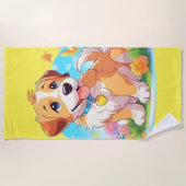 Niedlicher Welpenhund Strandtuch (Vorderseite)