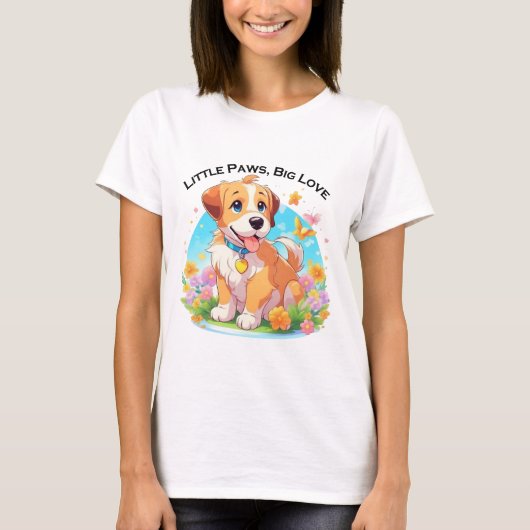 Niedlicher Welpenhund T-Shirt (Vorderseite)