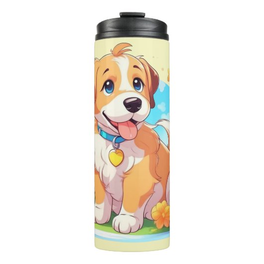 Niedlicher Welpenhund Thermosbecher (Vorderseite)
