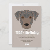 Niedlicher Welpenhund TIGA's Party Einladung (Vorderseite)