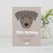 Niedlicher Welpenhund TIGA's Party Einladung (Stehend Vorderseite)