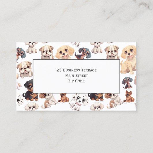 Niedlicher Welpenhund Visitenkarte (Rückseite)