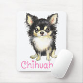 Niedlicher Welpenhund Watercolor Chihuahua   Mousepad (Mit Mouse)