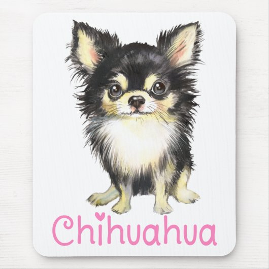 Niedlicher Welpenhund Watercolor Chihuahua   Mousepad (Vorne)