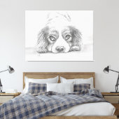 Niedlicher Welpenhund Zeichne Skizze Leinwanddruck (Insitu (Schlafzimmer))