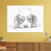 Niedlicher Welpenhund Zeichne Skizze Leinwanddruck (Insitu (Wohnzimmer))