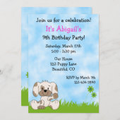 Niedlicher Welpenhund zum Geburtstag Einladung für (Vorne/Hinten)