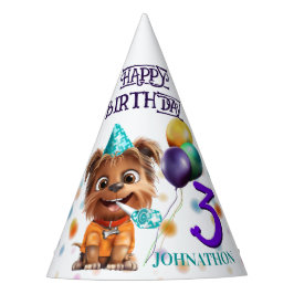 Niedlicher Welpenhund zum Geburtstag Partyhütchen