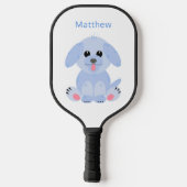 Niedlicher Welpenkartoon Dog Personalisiert Pastel Pickleball Schläger (Rückseite)