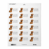 Niedlicher Welpenkartoon Mama Golden Retriever Lab Adressaufkleber (Vorne)