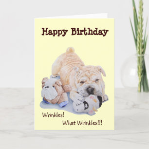 Niedlicher Welpenpisshund und Teddy zum Geburtstag Karte