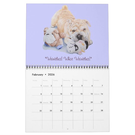 niedlicher Welpenportrait Bilder realistische Kuns Kalender (Feb 2026)