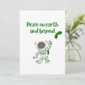 Niedlicher Weltfrieden Weltraumurlaub Weihnachtska Feiertagskarte (Stehend Vorderseite)