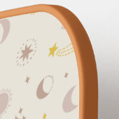 Niedlicher Weltraum Sonnenmond und Sterne auf Crem Pickleball Schläger (Linke Seite)