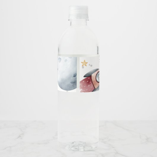 Niedlicher Weltraum starrt die Planeten jedes Lebe Wasserflaschenetikett (Rückseite)