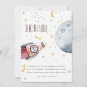 Niedlicher Weltraum starrt jeden Geburtstag Dankeskarte (Vorderseite)