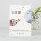 Niedlicher Weltraum starrt jeden Geburtstag Dankeskarte (Stehend Vorderseite)