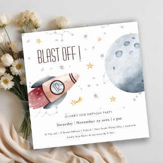 Niedlicher Weltraum starrt jeden Geburtstag und lä Dankeskarte