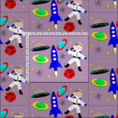 Niedlicher Weltraum Stoff (Kachel)