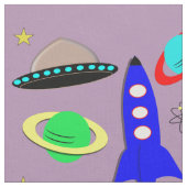 Niedlicher Weltraum Stoff (Nahaufnahme)