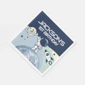 Niedlicher Weltraumatronin Geburtstag Serviette (Ecke)