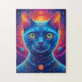 Niedlicher Weltraumkatze Astronaut Jigsaw Puzzle (Vertikal)