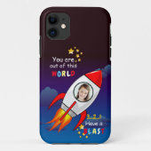 Niedlicher Weltraumraketenschiff vom Geburtstag Case-Mate iPhone Hülle (Rückseite)