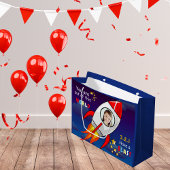 Niedlicher Weltraumraketenschiff vom Geburtstag Große Geschenktüte