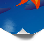 Niedlicher Weltraumraketenschiff vom Geburtstag Poster (Ecke)