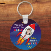 Niedlicher Weltraumraketenschiff vom Geburtstag Schlüsselanhänger (Vorderseite)