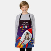 Niedlicher Weltraumraketenschiff vom Geburtstag Schürze (Getragen)