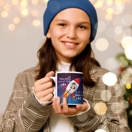 Niedlicher Weltraumraketenschiff vom Geburtstag Tasse