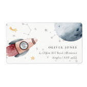 Niedlicher Weltraumstar Planets Geburtstagsadresse (Vorne)