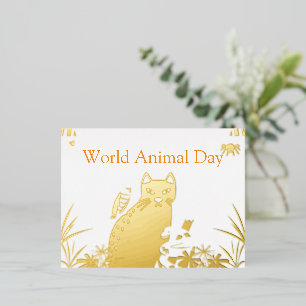 "Niedlicher Welttag der Tiere Postkarte