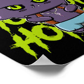 Niedlicher Werwolf Wolf und Anime-Horror Lycanthro Poster (Ecke)